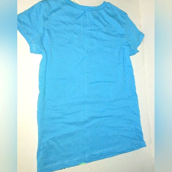 ☆NWT☆OLD NAVY☆Girls Beautiful Blue Peace Sign Print Short Sleeve T-shirt ~Med~ - Picture 3 of 11